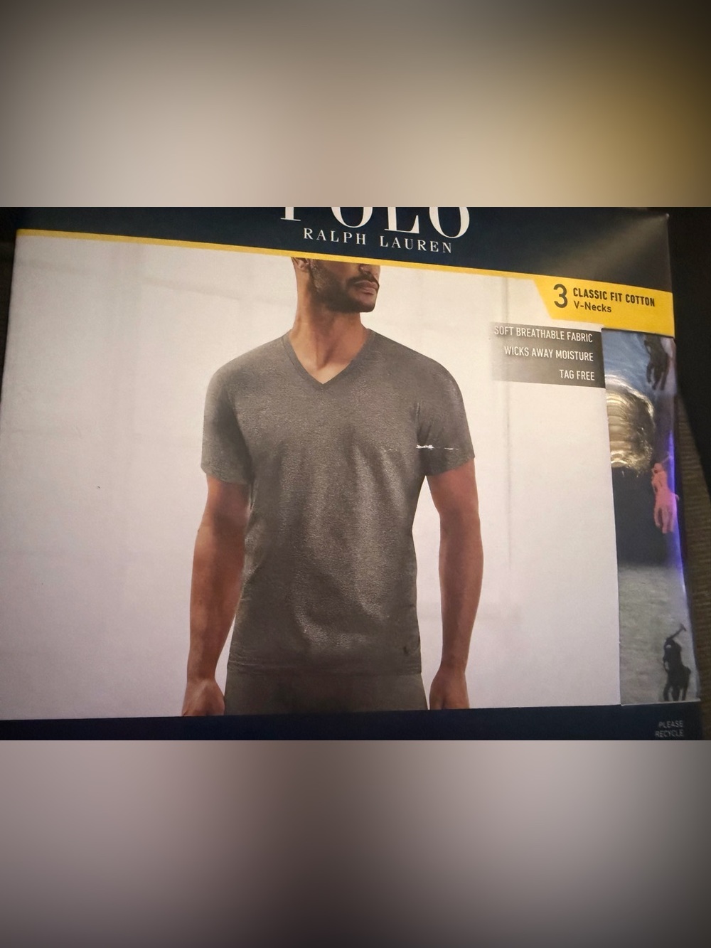 Polo by Ralph Lauren Men's Heather Gray V-Neck  Cotton shirts size M-NWT